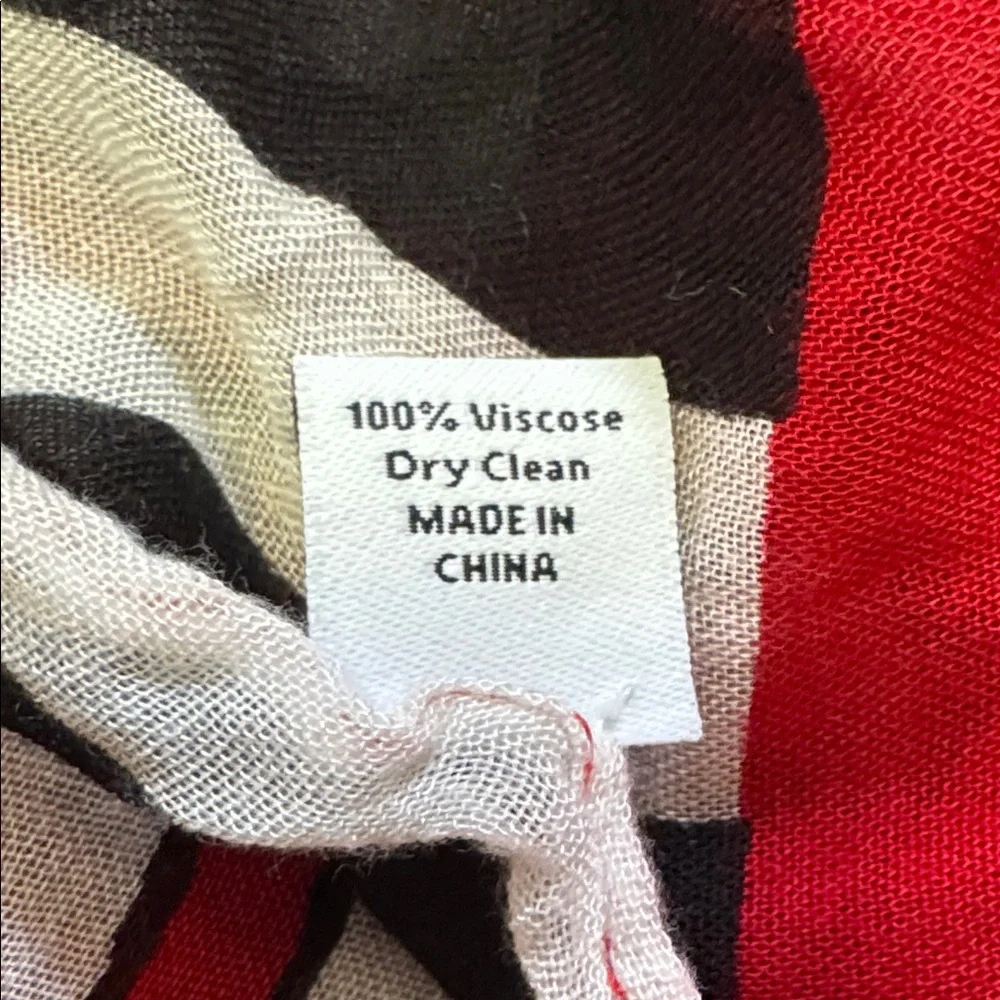 Vera Bradley Red Penguin Print Lightweight Wrap Scarf